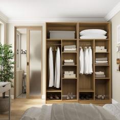 Guarda-roupa Modulado 2 Peças Sem Portas Jade Cabecasa Madeiramadeira Avelã