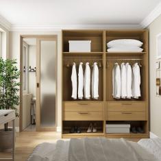 Guarda-roupa Modulado 2 Peças Sem Portas Jade Cabecasa Madeiramadeira Avelã