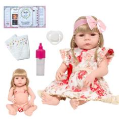 Boneca Reborn Recém Nascida Linda Com Chupeta 13 Itens - Cegonha Rebor