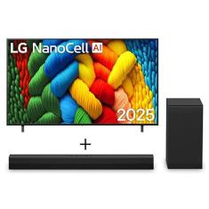 Smart TV LG NanoCell AI NANO80 75" 2025 + Soundbar S40T 300W RMS, 2.1 Canais, Dolby Digital - 75NANO80ASA.S40T