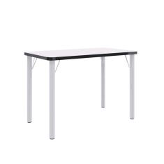 Mesa de Jantar Tubular Retangular 900 Roma Bona Vita Móveis Branco/Preto