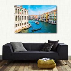 Quadro Decorativo Cidade de Veneza Paisagem - Tela em Tecido