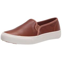 Keds Tênis feminino Double Decker Slip on, Couro conhaque, 35