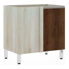 Balcão de Cozinha sem Tampo de Canto Reto Luciane 80cm 1 Porta Lis Luciane Móveis