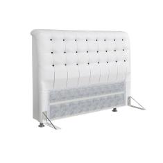 Cabeceira de Cama Box Casal Simbal Dama Casal Branco