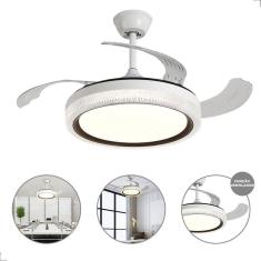Ventilador Plafon Teto Retrátil Acrílico Com Controle Remoto