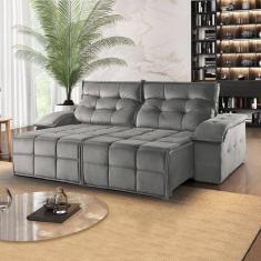 Sofá Retrátil e Reclinável 290cm 2 Lugares M122  Cinza