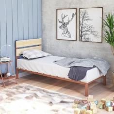 Cama Solteiro Ayla Yescasa Verniz Cobre