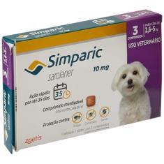 Zoetis Simparic 10Mg Para Cães De 2 6 A 5Kg Com 3 Comprimidos
