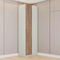 guarda-roupa de canto solteiro seletto 1 pt areia e jequitibá