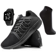 Kit Tênis Esportivo Running Leve Confortável Corrida Caminhada Academia Treino-Masculino