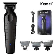 Kemei KM-2299 Maquininha para Cortar Cabelo Barba e Pelos Preto Com Ga