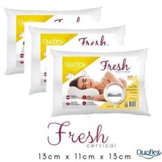 Kit 3 Travesseiros Duoflex Fresh Cervical C/ Gomos Massageadores - AT2