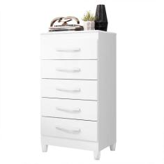 Cômoda Esmeralda 5 Gavetas - Móveis Albatroz, Branco