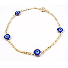 Pulseira Olho Grego Turco Mal Olhado Folheado Ouro 18k - Milena Folhea