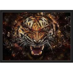 Quadro Decorativo Abstrato Animais Tigre Decoração Com Moldura - Vital
