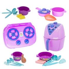 Kit Panelas Infantil Cozinha Comida Air Fryer Fogão 22pç - Altimar