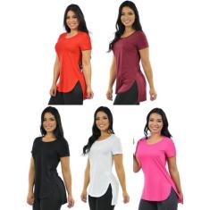 Kit 5 Blusas Mullet Gola Redonda Fenomenal Sem Elastano, Cores kit 3, 
