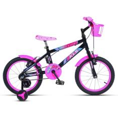 Bicicleta Infantil Aro 16 Kls Monster Roda Alumínio, Preto, Pink