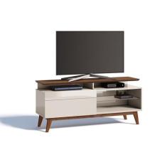 Rack Classic  +1G 1.4  Off White com Freijó - Imcal Móveis, Off White/