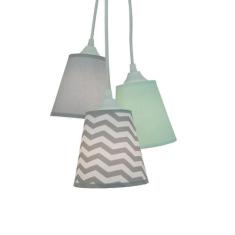 Lustre Pendente Luminária Cacho Chevron e Piquet Verde Água - Crie Cas