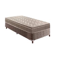 Cama Box Solteiro: Colchão Anatômico Paropas D33/Ep Confort Ultra Firme + Base Rústico Brown(88X188)