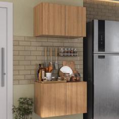 Kit Armário de Cozinha Aéreo e Balcão 2 Portas Multimóveis MP2163, Rus