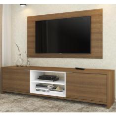 Rack Metz e Painel para TV Sala de Estar Rustic Madesa