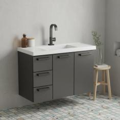 Gabinete para Banheiro em Aço 3 Gavetas 81cm Damasco - Cozimax