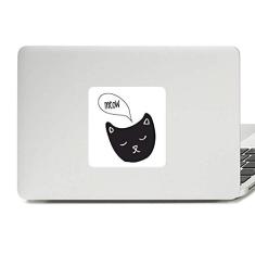 Adesivo de vinil preto com cabeça de gato mewing animal paster para laptop decoração de PC
