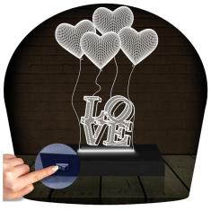 Luminária Led 3D Coração Amor Abajur 1 |