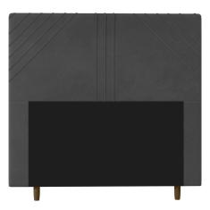 Cabeceira Cama Box Solteiro Lisboa 90Cm Suede Cinza - Abmaza