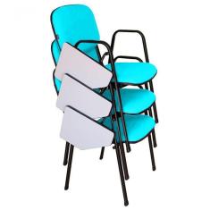 03 Cadeiras Universitárias Linha Hotel Auditório Verde