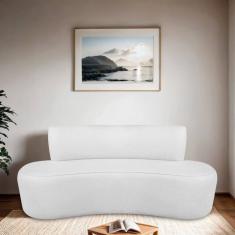 Sofá Orgânico 140cm 2 Lugares Antonela Branco