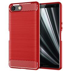 Capa para Sony Xperia Ace, capa de material de fibra de carbono, suave antiderrapante, macia, anti-impressões digitais, capa totalmente protetora para Sony Xperia Ace