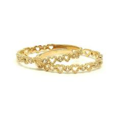 Anel de ouro 18k aparador com corações pedras - Elegancy Joias, 27