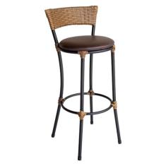 Banqueta Alta Forts com Encosto Aço Carbono e Fibra Sintética - Acesse