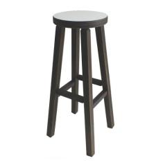 Banqueta Alta Hardman Padrão Nogueira Assento MDF Branco