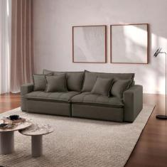 Sofá Cama Jupiter 3 Lugares Retrátil Reclinável 2,30m Linho com Molas 