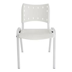 Cadeira Iso para Escola Escritório Comércio Branca Base Branca