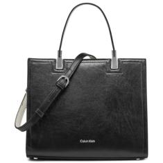 Calvin Klein Bolsa Verne com compartimento triplo, Preto/branco/cinza, One Size