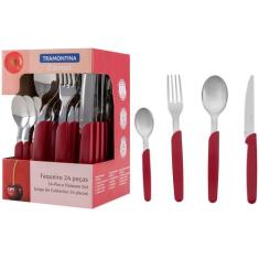 Faqueiro Tramontina Carmel 24 Peças, Vermelho, 24
