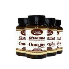 4x oleo de avestruz 60caps 1.000mg  strut omega 3 6 7 9 - Genuinamente