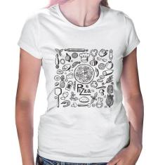 Baby Look Pizza Elementos - Foca na Moda, Branco, GG