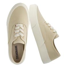 CUSHIONAIRE Tênis feminino Freshman Canvas Lace-Up com espuma viscoelástica, larguras disponíveis | Sapatos de caminhada casuais, leves e confortáveis, Lona cáqui, 36