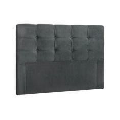 Cabeceira Estofada Para Cama Box Clean Suede Casal Nobuck Cinza 140x120cm Simbal