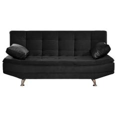 Sofá Cama Valencia 3 Lugares Preto Shop Das Cabeceiras Preto