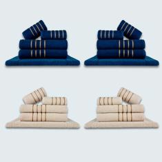 Jogo De Toalhas 20 P?s Cole??o Montreal 100% Algod?o Az+bg