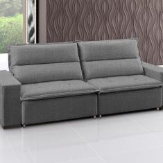 Sofá Supreme - Retrátil - Reclinável 260 Cm Linho Grafite