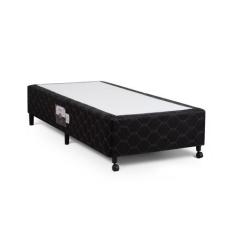 Cama Box Simples Castor Solteiro Poli Preto 88x188x27cm, Preto, Soltei